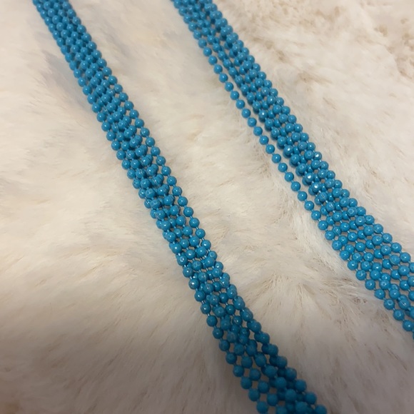 Turquoise and orange colored bead necklace 16” - Picture 5 of 5